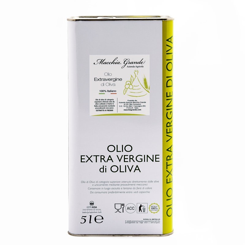 Olio extravergine di oliva estratto a freddo lattina da 5 litri